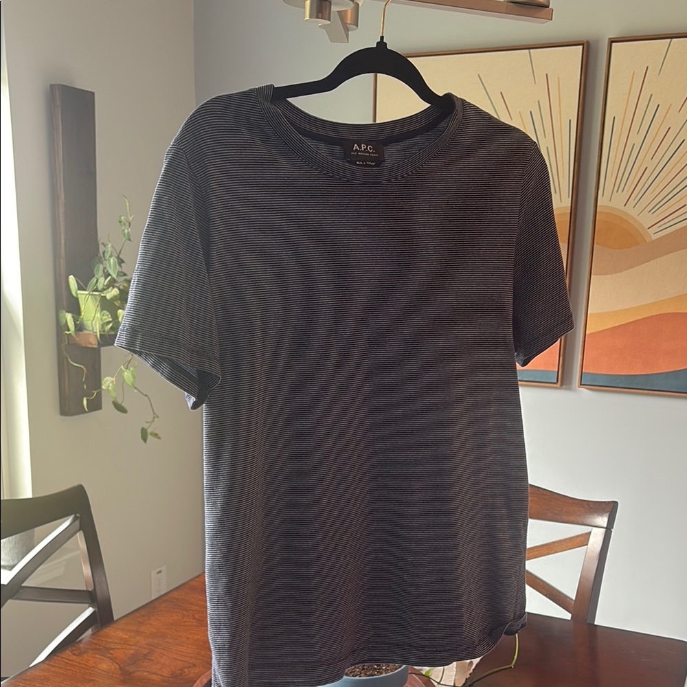 A.P.C. Tee Navy white stripes